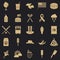Outdoor eatery icons set, simple style