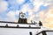 The outdoor facade of St. Sebastian Church, Igreja Matriz de Sao Sebastiao, in Ponta Delgada, Azores, Portugal. White clock tower