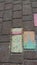 outdoor flooring colored with multicolored chalks