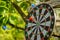 Outdoor flying darts game