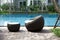 Outdoor furniture rattan chairs