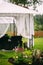 Outdoor gazebo canopy tent lounge set relax zone in my swedish garden