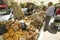 Outdoor market, bread seller in Aix en Provence, France