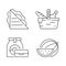 Outdoor meal linear icons set