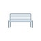 Outdoor metal bench icon, flat style