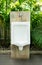 Outdoor modern men urinals for public toilet background