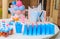 Outdoor Pink and Blue Gender Reveal Party Decoration
