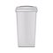 Outdoor plastic dustbin with hinged lid vector mockup. Blank white dust bin realistic mock-up. Trash can container template