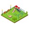 Outdoor Playground Isometric View. Vector