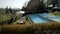 Outdoor pool with spa in a fancy european vill
