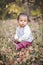 Outdoor Portrait of a beautiful serene mixed race little boy