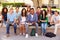 Outdoor Portrait Of High School Students On Campus