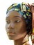 Outdoor portrait of pretty black woman head scarf
