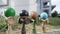 Outdoor presentation of several kendama toy the most popular toys for children and young adults -