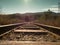 Outdoor railway - scene of railroad in beams of sunset