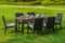 Outdoor rattan furniture, table and chairs