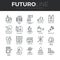 Outdoor Recreation Futuro Line Icons Set