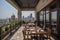 outdoor restaurant with view of city skyline, featuring a variety of international cuisines