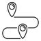 Outdoor running route icon, outline style