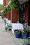 Outdoor seating for diners to enjoy fresh air while relaxing, Fish at 30 Lake restaurant, Saratoga, New York, 2018