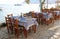 Outdoor seaview restaurant Greece