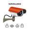 Outdoor security surveillance camera vector image
