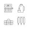 Outdoor social gathering linear icons set