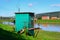 Outdoor storage shed on the river bank.