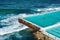 Outdoor swimming pool at Bondi Icebergs in Sydney, Australia, surrounded by crystal blue waters