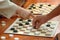 Outdoor table for checkers(draughts) game