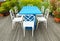 Outdoor table setting in garden