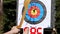 An outdoor target for shooting with a bow and arrows, for archery arrows on a summer day , in the Park. Archery target