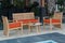 Outdoor teak garden furniture set with table , chairs and cushion