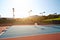 Outdoor tennis court with nobody in Malibu