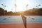 Outdoor tennis court with nobody in Malibu