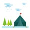 Outdoor tent vector illustration nature leisure travel activity camping camp adventure tourism hiking vacation forest