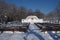 Outdoor theater in Sea Garden cowered with snow