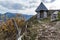 Outdoor toilet with view in Lukomir, remote village in Bosnia