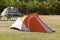 Outdoor Tourist Tents at Camping Field