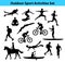 Outdoor Training Sport Activities. Male Silhouette.