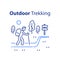 Outdoor trekking concept, nature hiking, natural tourism, ecological path, trail walking, summer camping