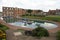 Outdoor view of a boating pond in Eastbourne, East Sussex, England