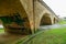 Outdoor view of brick bridge of Humilladero located in the forest surrounding of nature in colonial city Popayan