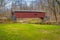Outdoor view of burr arch covered bridge in Lancaster