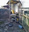 Outdoor wash basin in farm yard