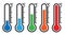 Outdoor weather thermometer icon set vector illustration