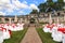 Outdoor wedding venue in Santa Clara convent ruins, Antigua Guatemala