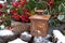 Outdoor Winter Still Life With Rustic Lantern