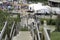 Outdoor Wooden staircase leading to the Calgary Stampede grounds