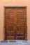 Outdoor wooden varnished door